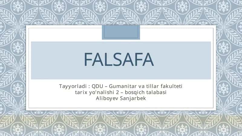 Qanday muammolar falsafiy muammolar 1