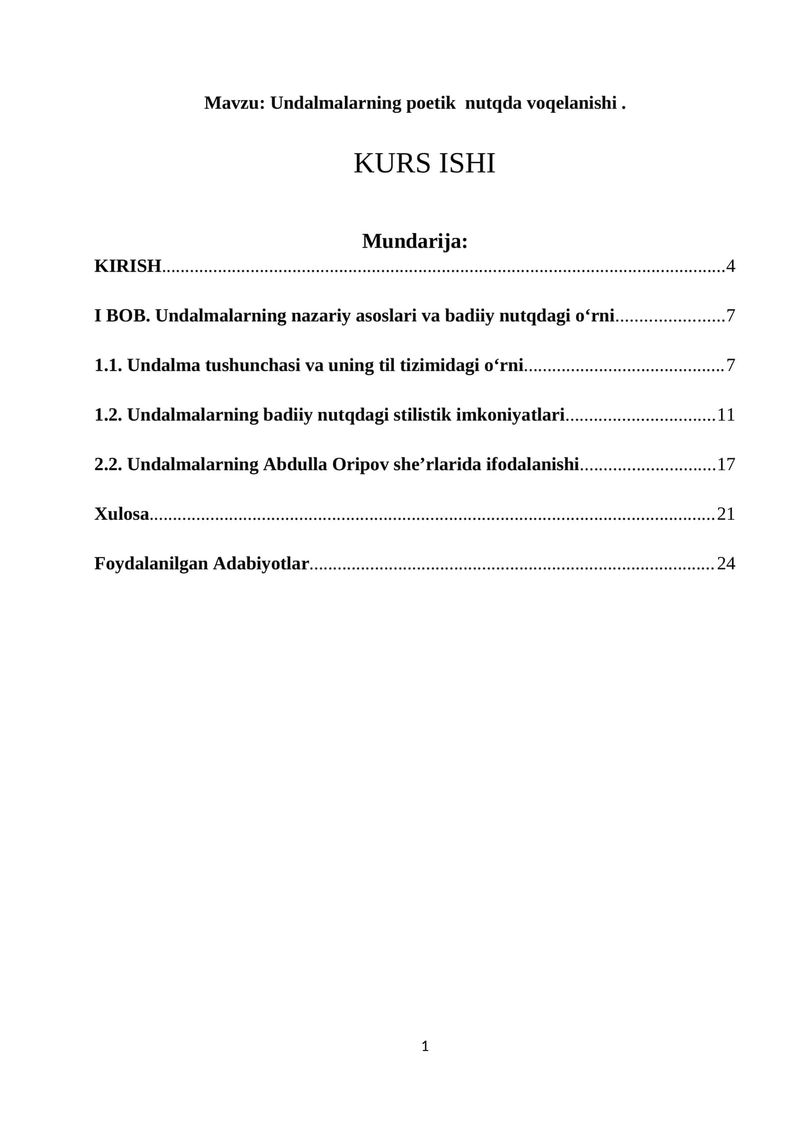 Undalmalarning poetik nutqda voqelanishi 1
