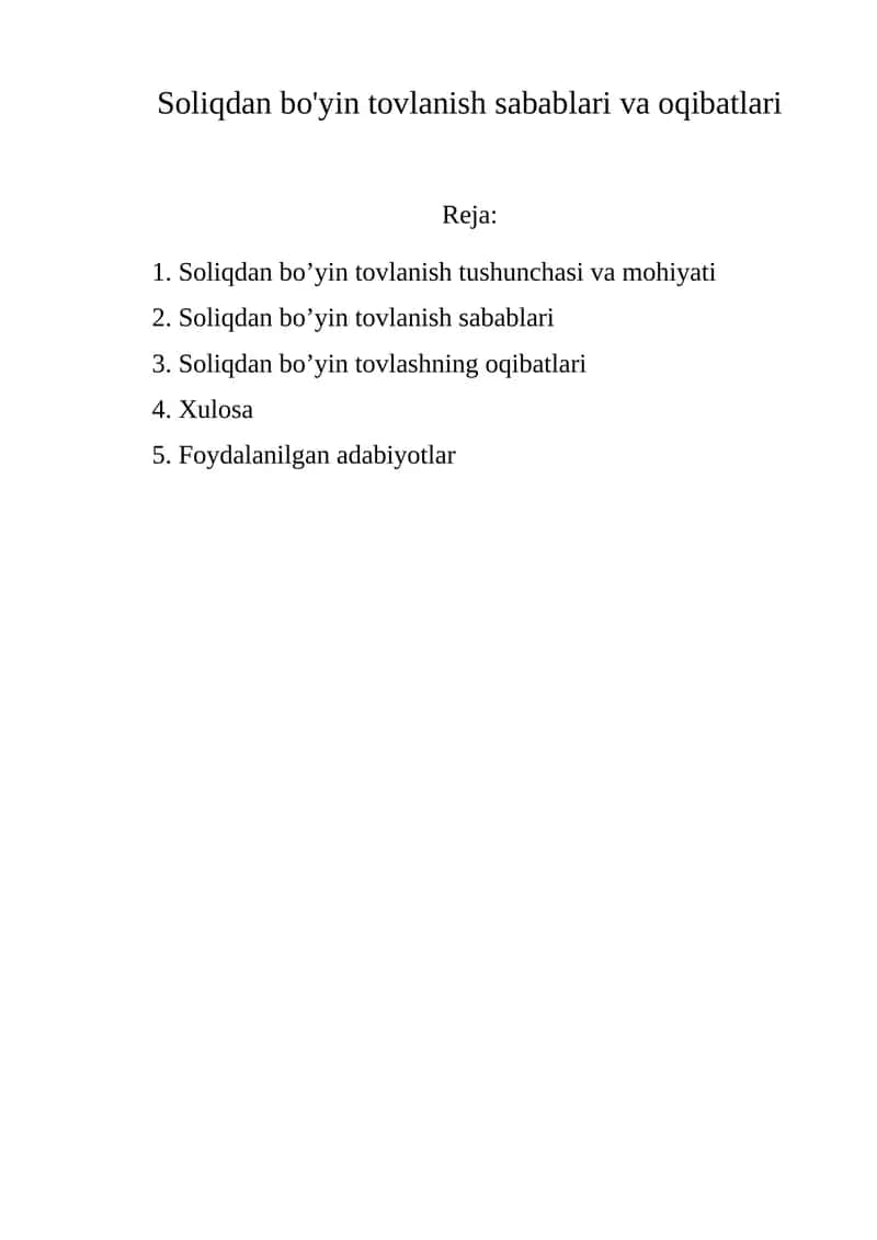 SOLIQDAN BO‘YIN TOVLANISH SABABLARI VA OQIBATLARI 1