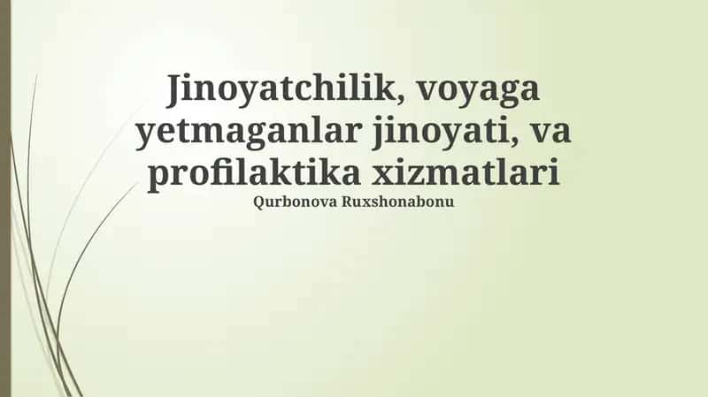 Jinoyatchilik va Voyaga Yetmaganlar Delinkvensiyasi: Ta'rif, Sabablar va Oqibatlar 1