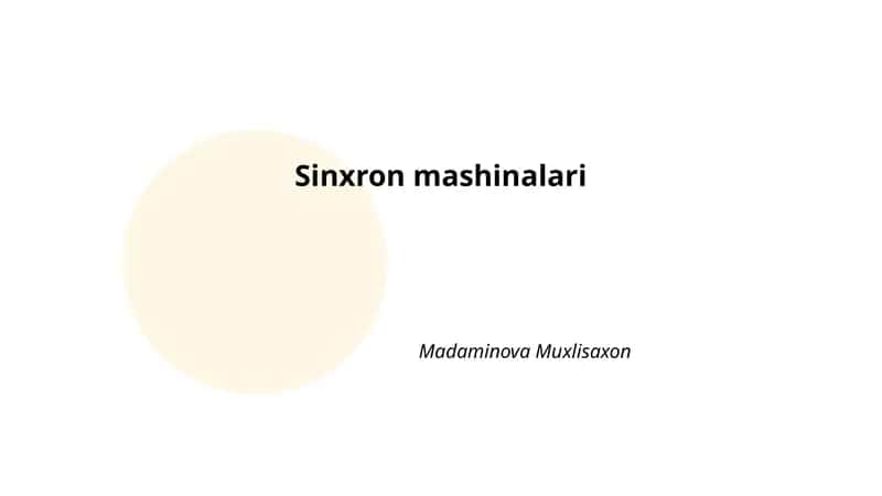 Sinxron mashinalari 1
