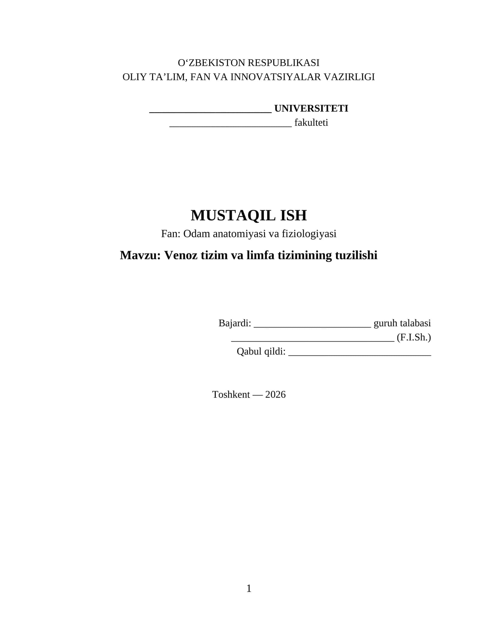 Odam anatomiyasi va fiziologiyasi 1
