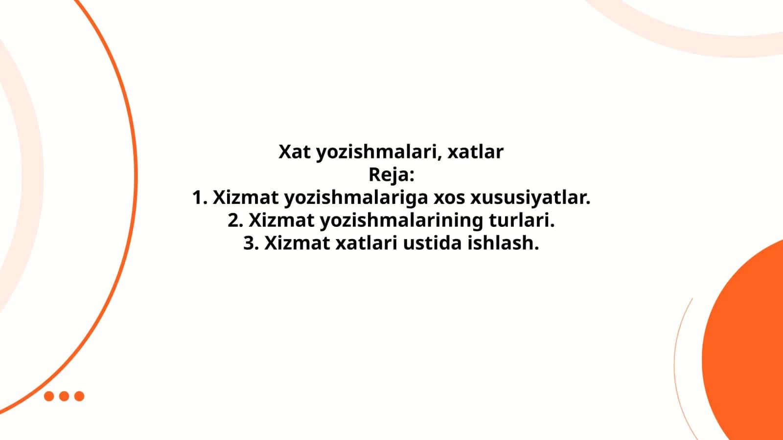 Xat yozishmalari, xatlar 1