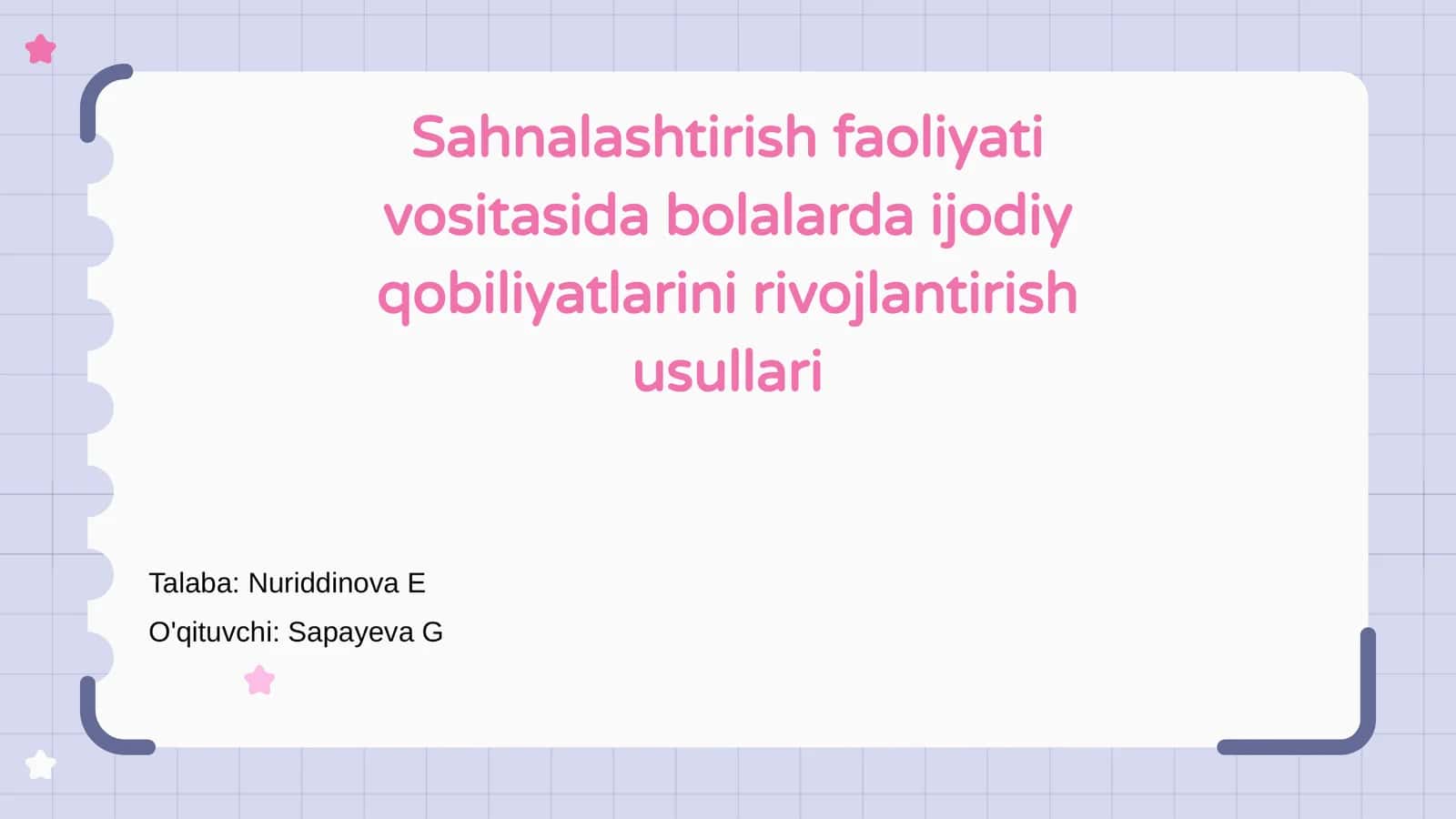 Sahnalashtirish faoliyati vositasida bolalarda ijodiy qobiliyatlarini rivojlantirish usullari 1