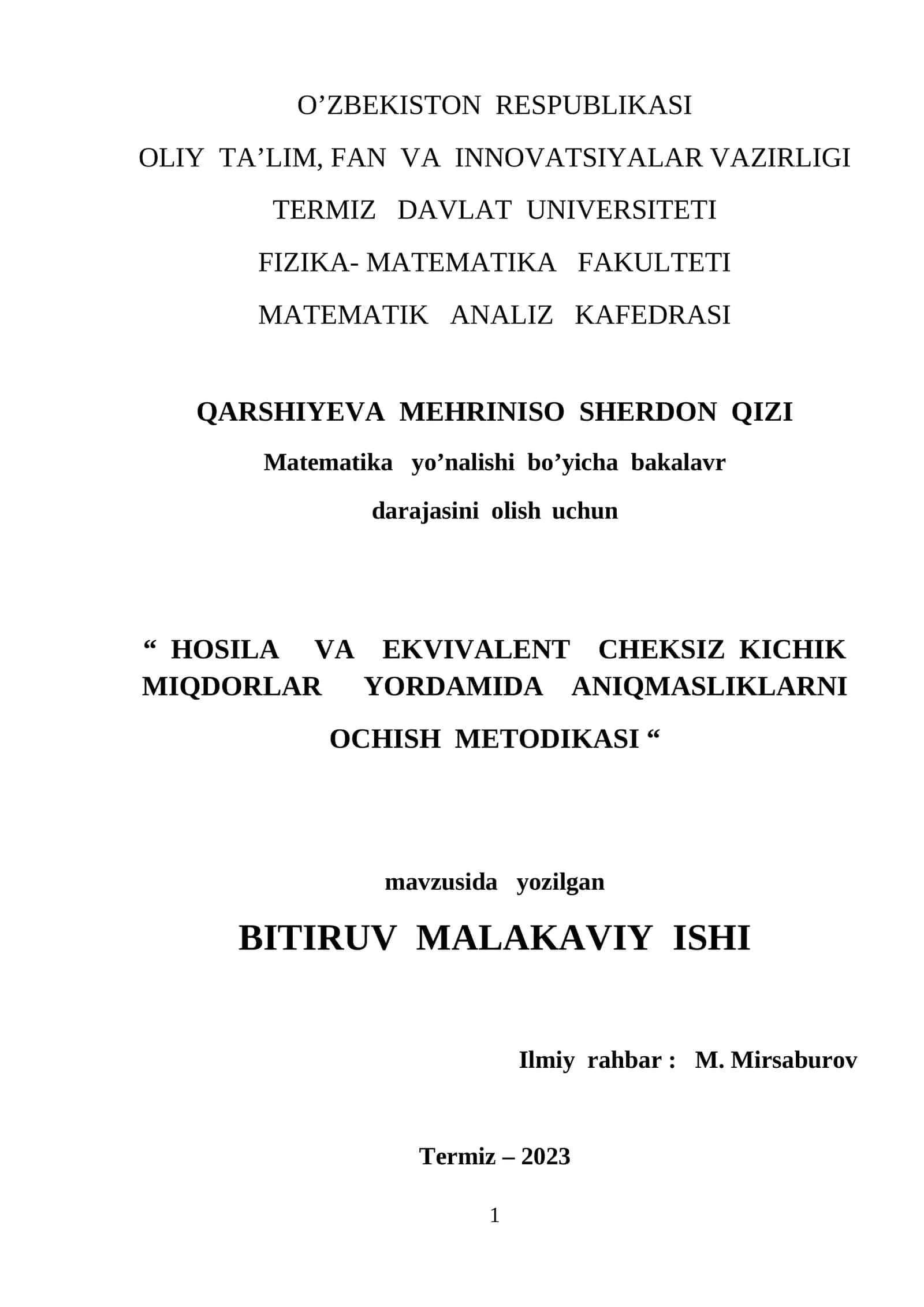 Aniqmasliklarni Ochish Metodikasi 1