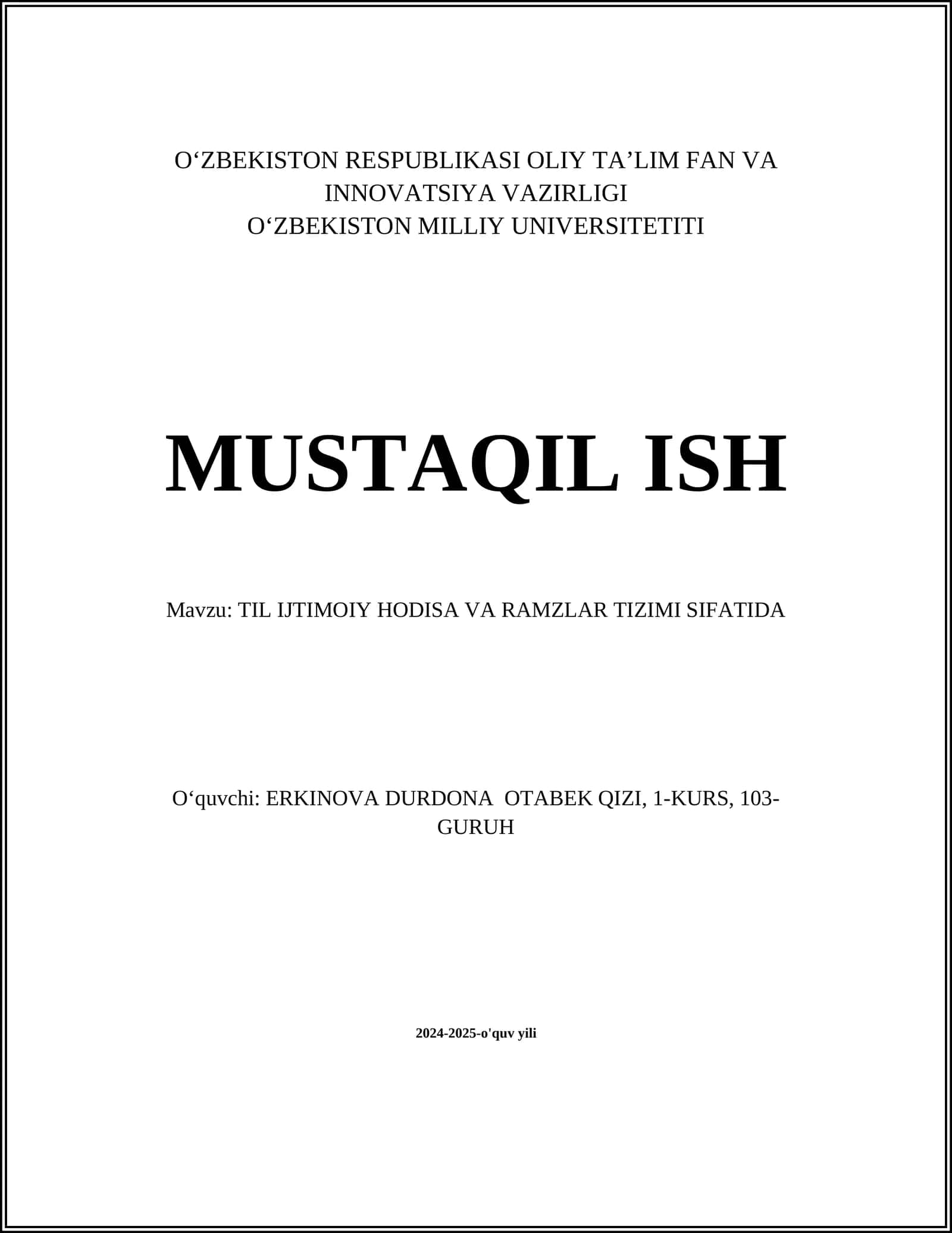 TIL IJTIMOIY HODISA VA RAMZLAR TIZIMI SIFATIDA 1