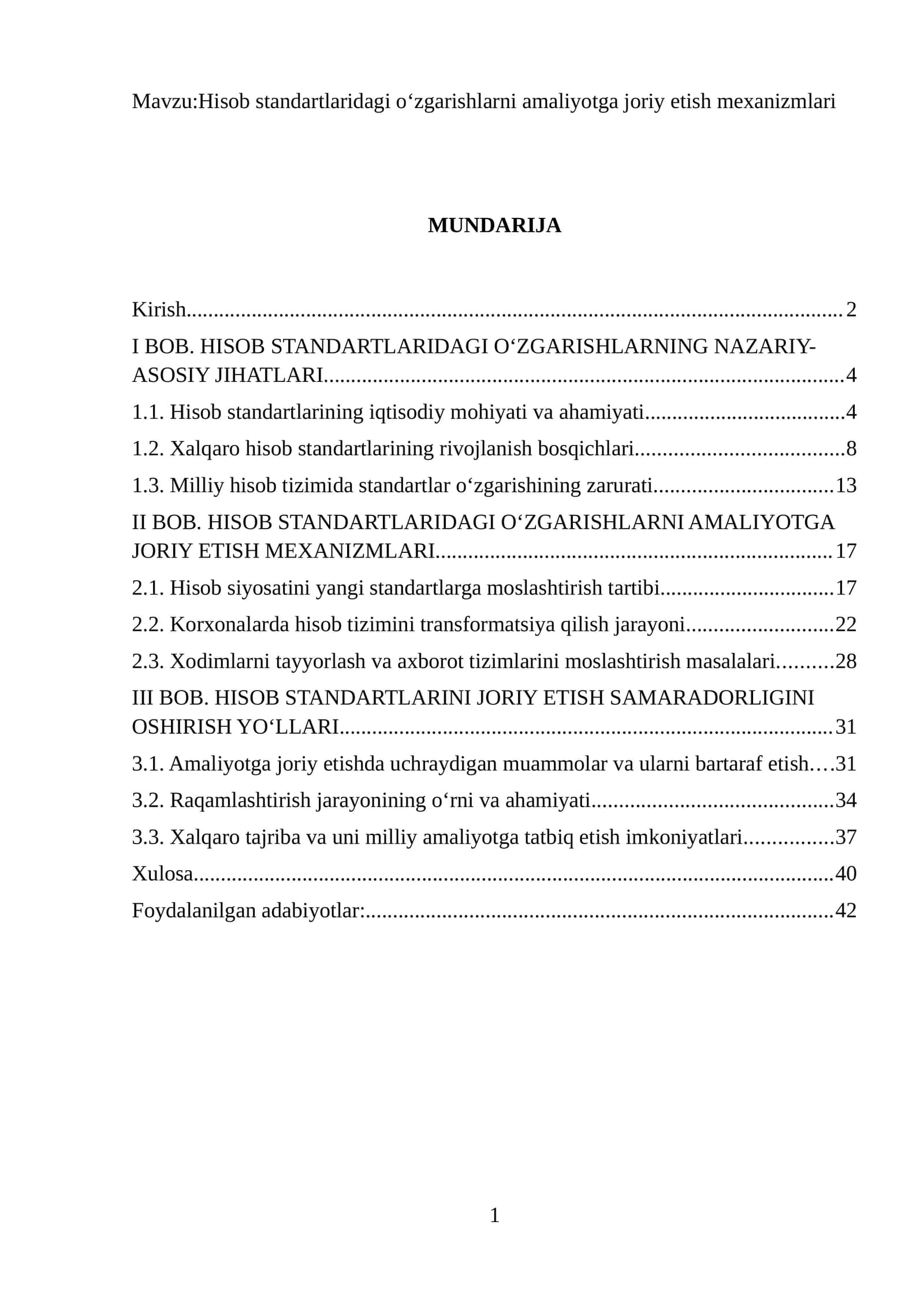 Hisob standartlaridagi oʻzgarishlarni amaliyotga joriy etish mexanizmlari 1