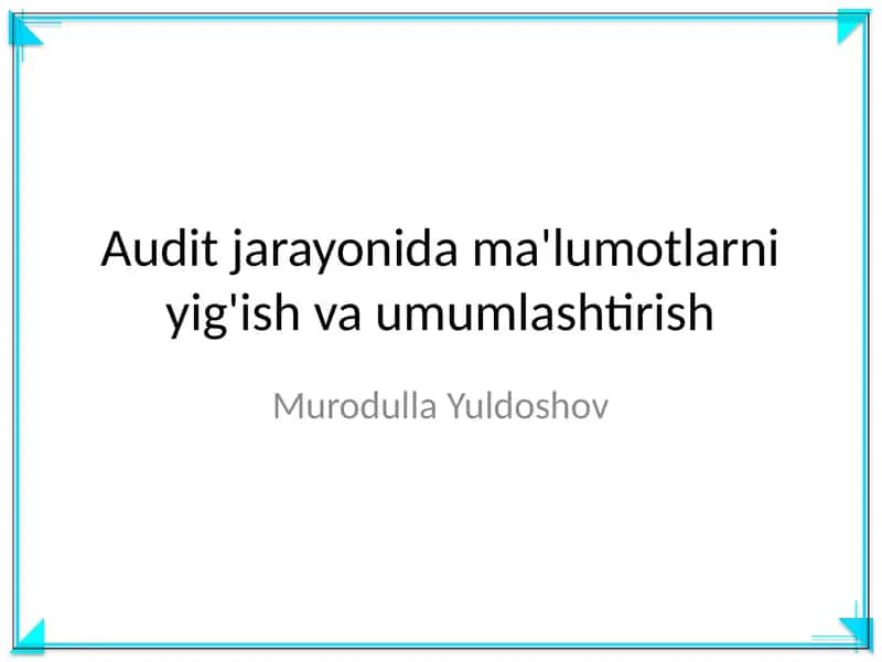 Yuridik audit 1