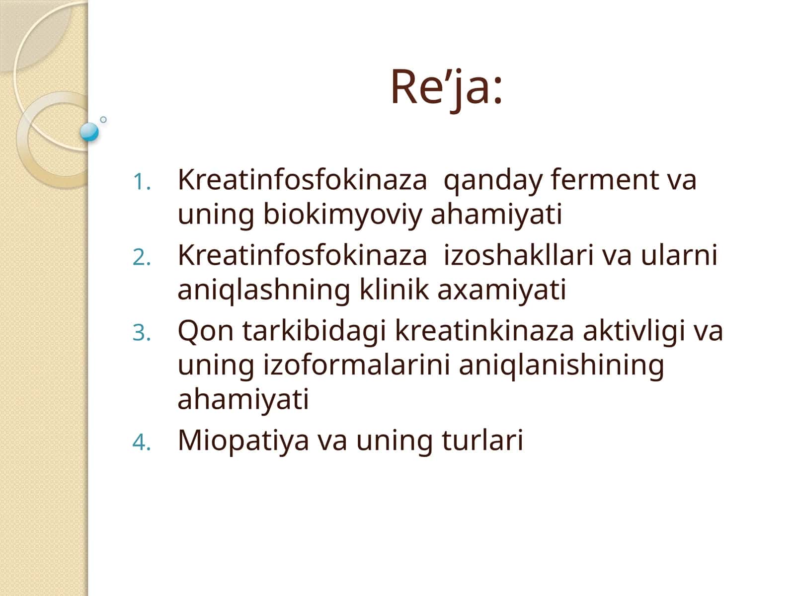 Kreqtin fosfokinaza, miopatiya, mushak 1