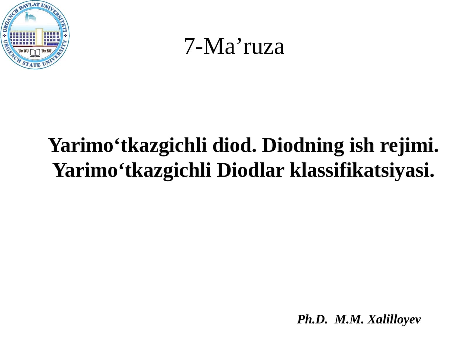 Yarimo‘tkazgichli Diodlar klassifikatsiyasi 1