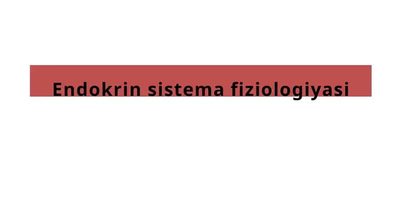 Endokrin sistemafiziologiyasi 1