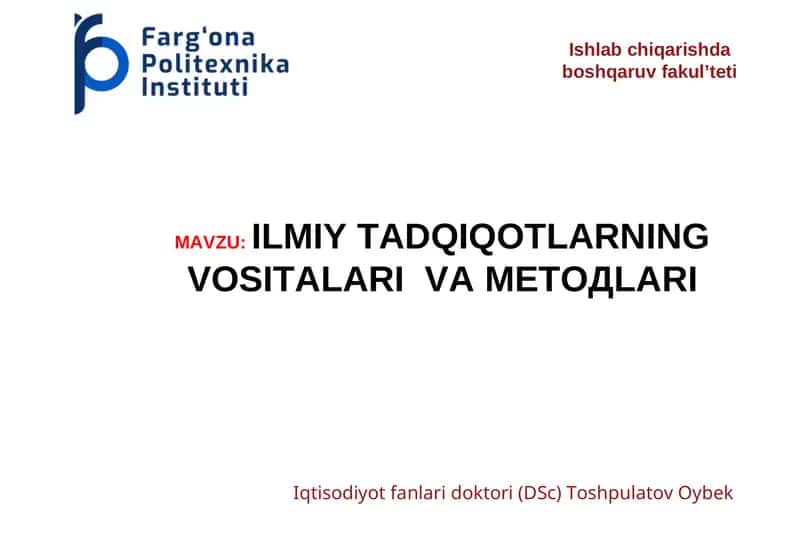 Maozu: Ilmiy Tadqiqotlarning Vositalari va Metodlari 1