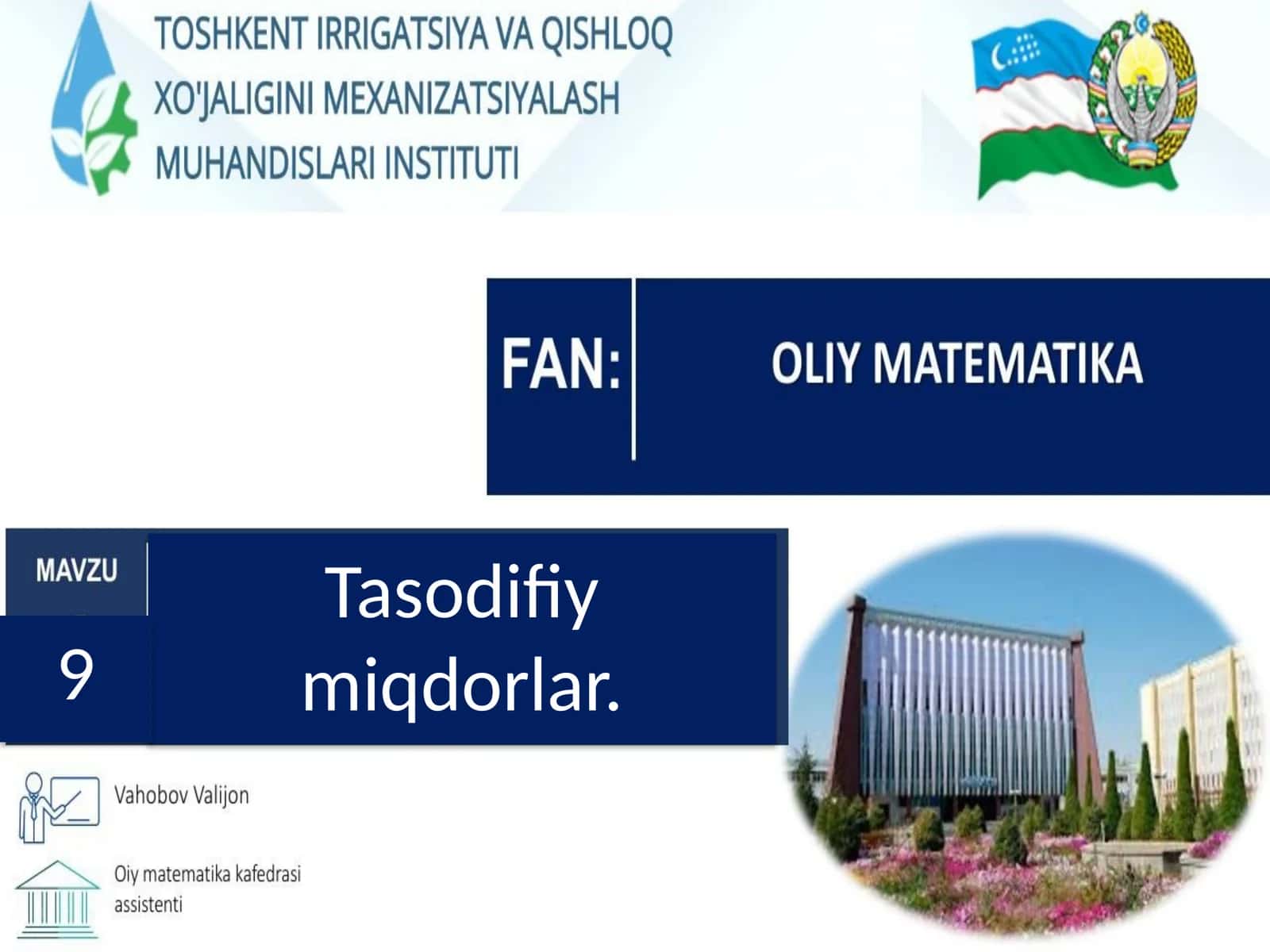 Tasodifiy miqdorlar 1