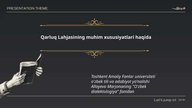 Qarluq Lahjasining muhim xususiyatlari haqida 1