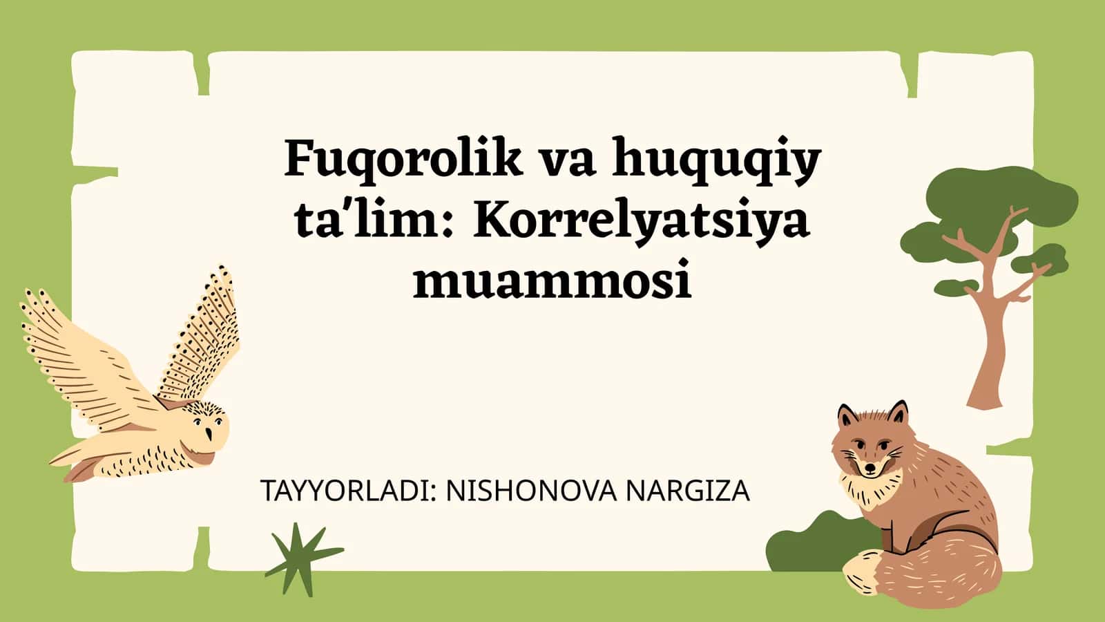 Fuqorolik va huquqiy ta'lim: Korrelyatsiya muammosi 1