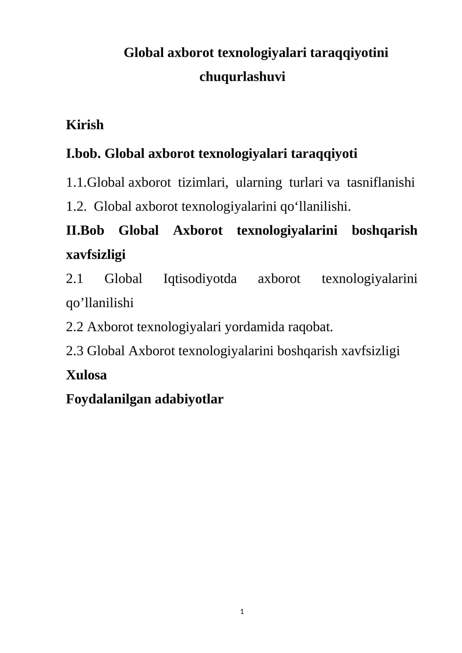 Global axborot texnologiyalari taraqqiyotini chuqurlashuvi 1
