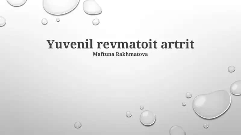 Yuvenil revmatoit artrit 1