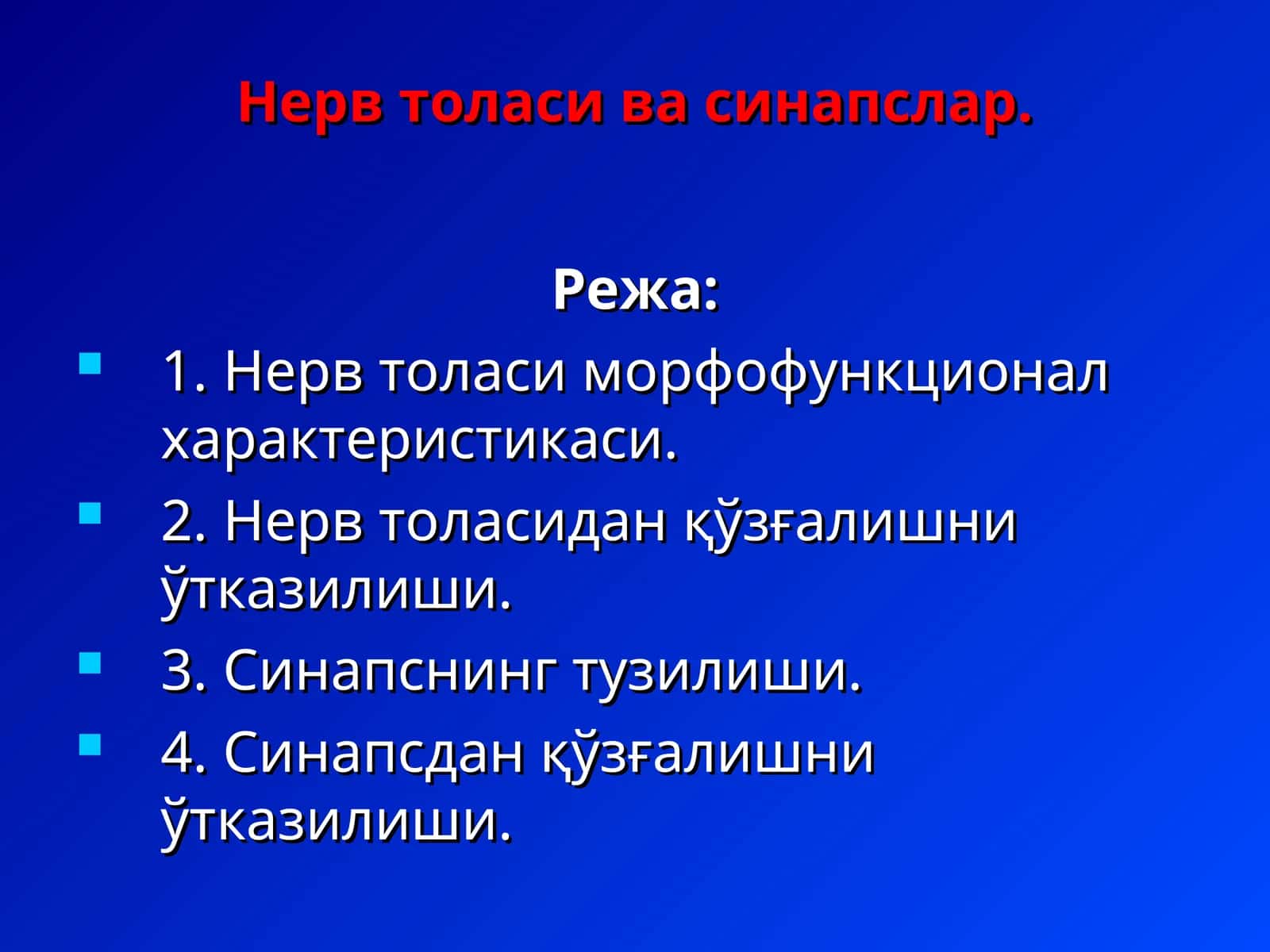 Нерв толаси ва синапслар 1