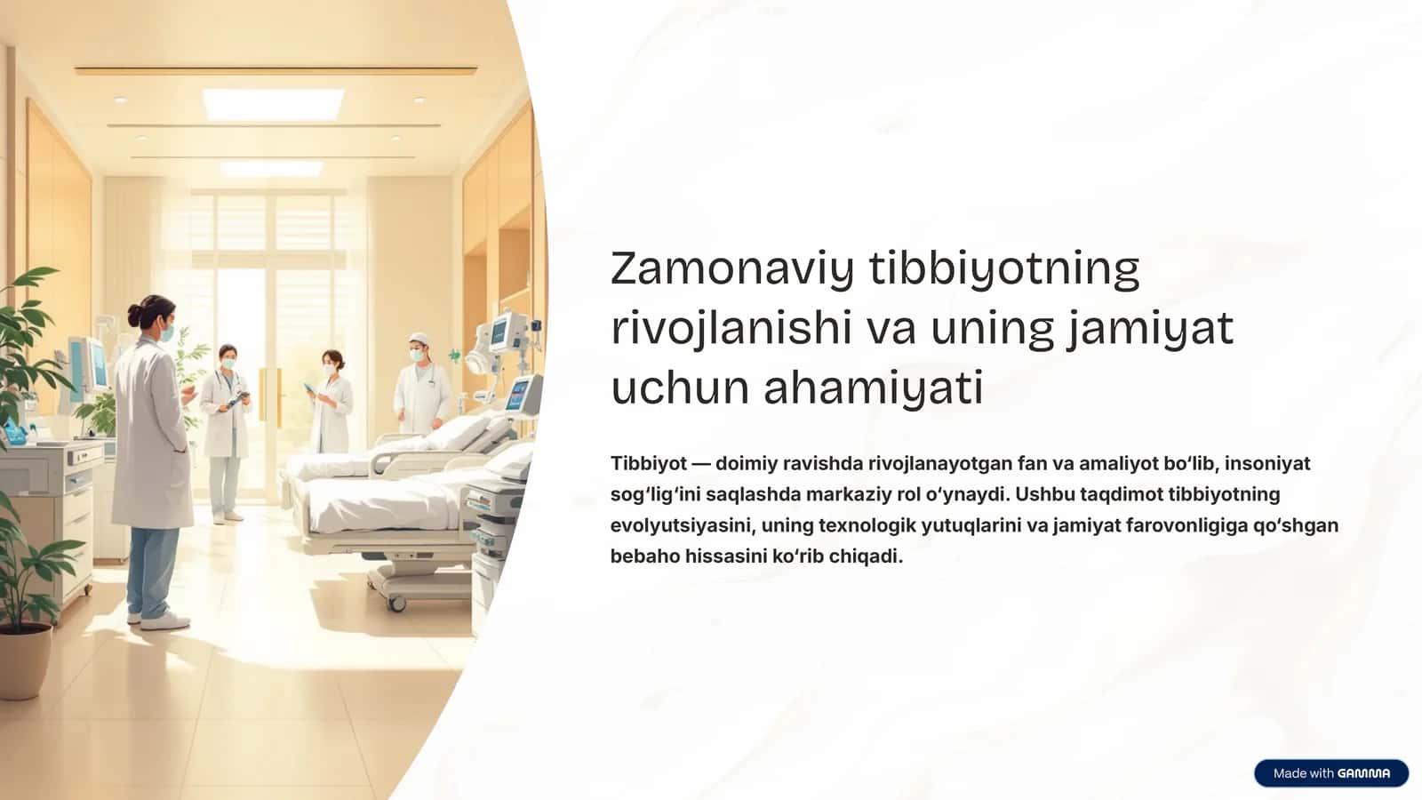 Zamonaviy tibbiyotning rivojlanishi va uning jamiyat uchun ahamiyati 1