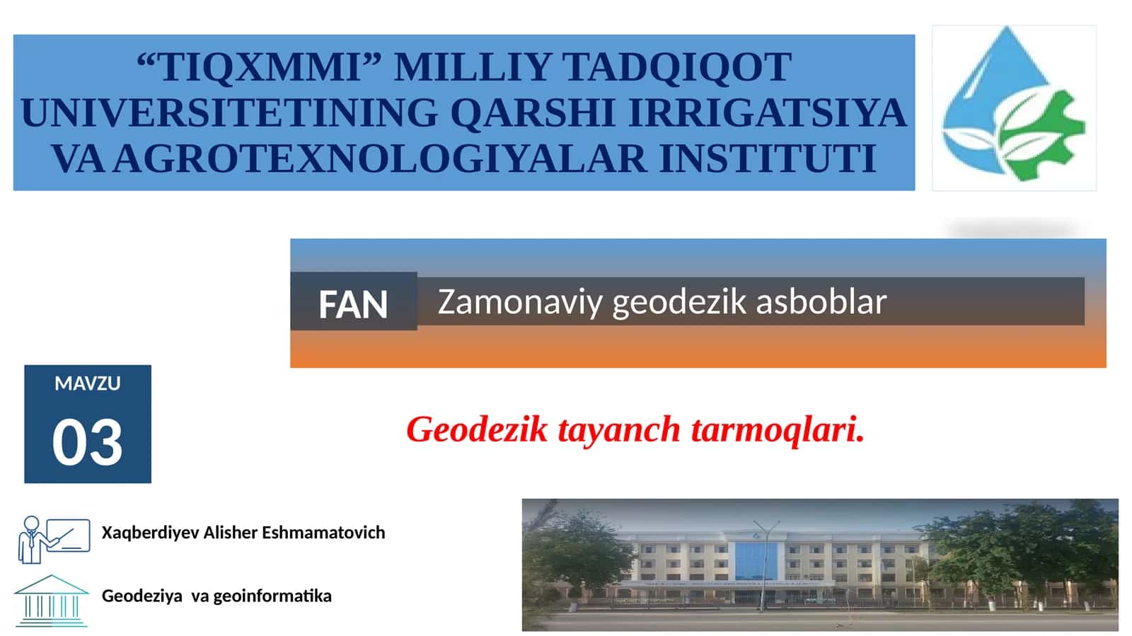 Zamonaviy geodezik asboblar 1
