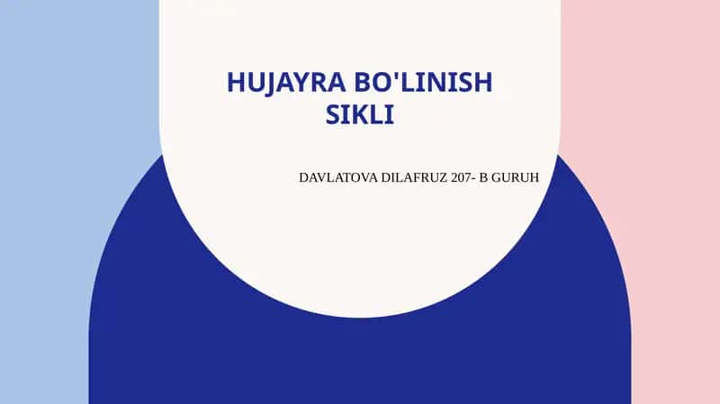 Hujayrabo'linishsikli 1