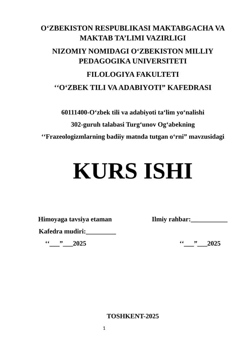 Frazeologizmlarning badiiy matnda tutgan o‘rni 1