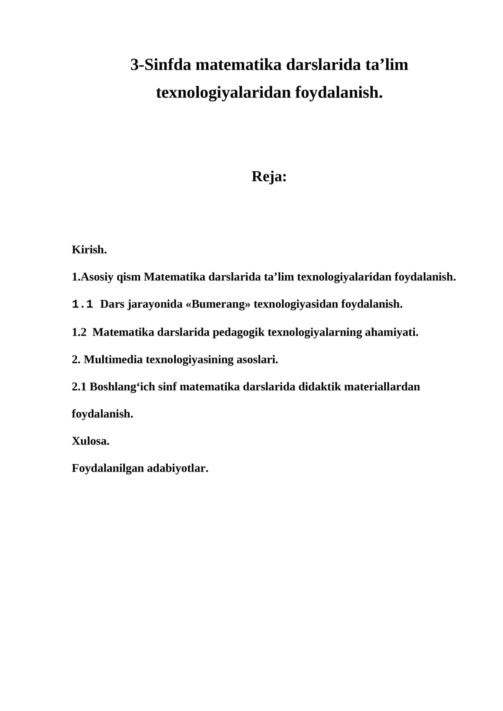 3-Sinfda matematika darslarida ta’lim texnologiyalaridan foydalanish 1