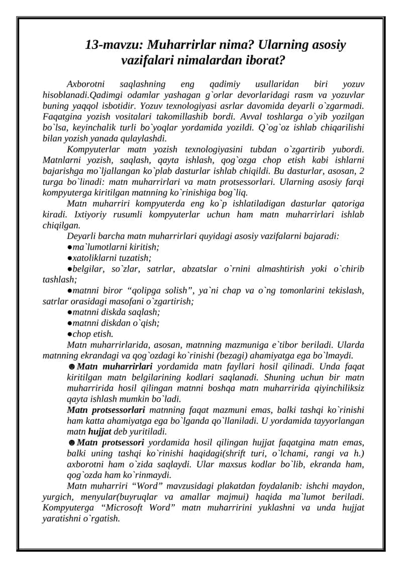 Matn Muharrirlari 1
