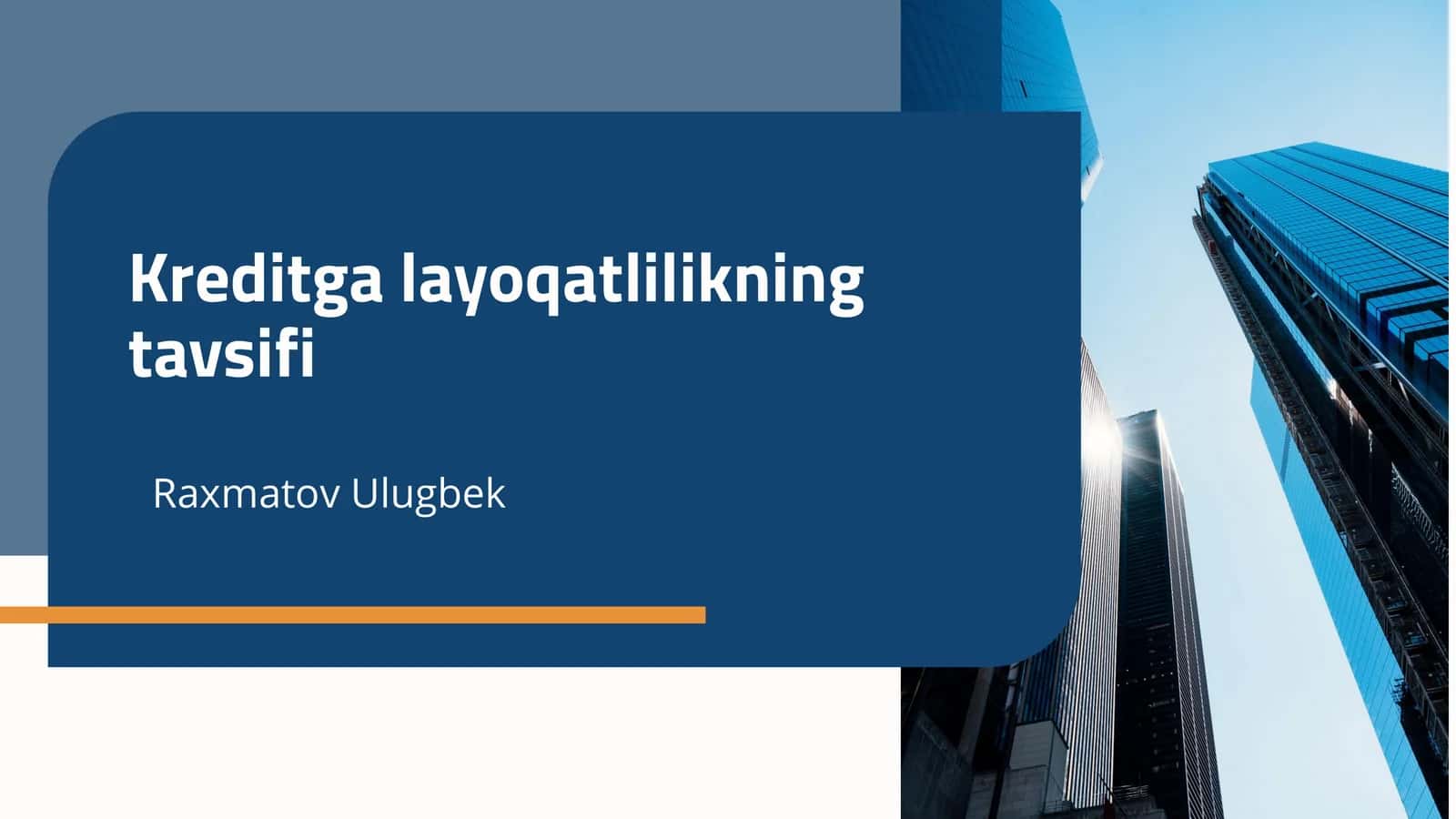 Kreditga layoqatlilikning tavsifi 1