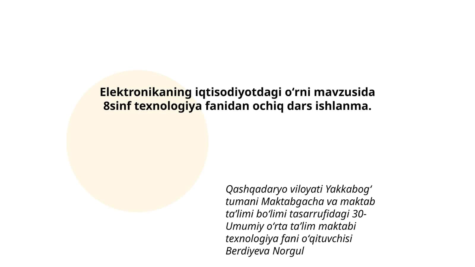 Elektronikaning iqtisodiyotdagi oʻrni 1