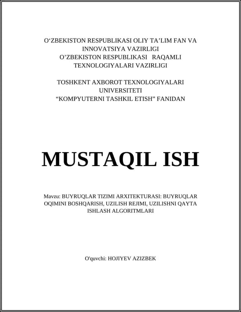Xaridorlar tizimi arxitekturasi 1