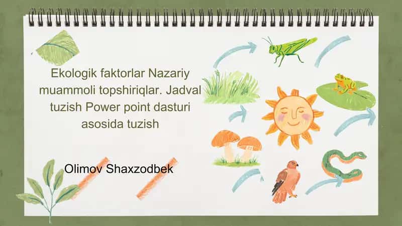 Ekologik faktorlar PowerPoint taqdimoti 1