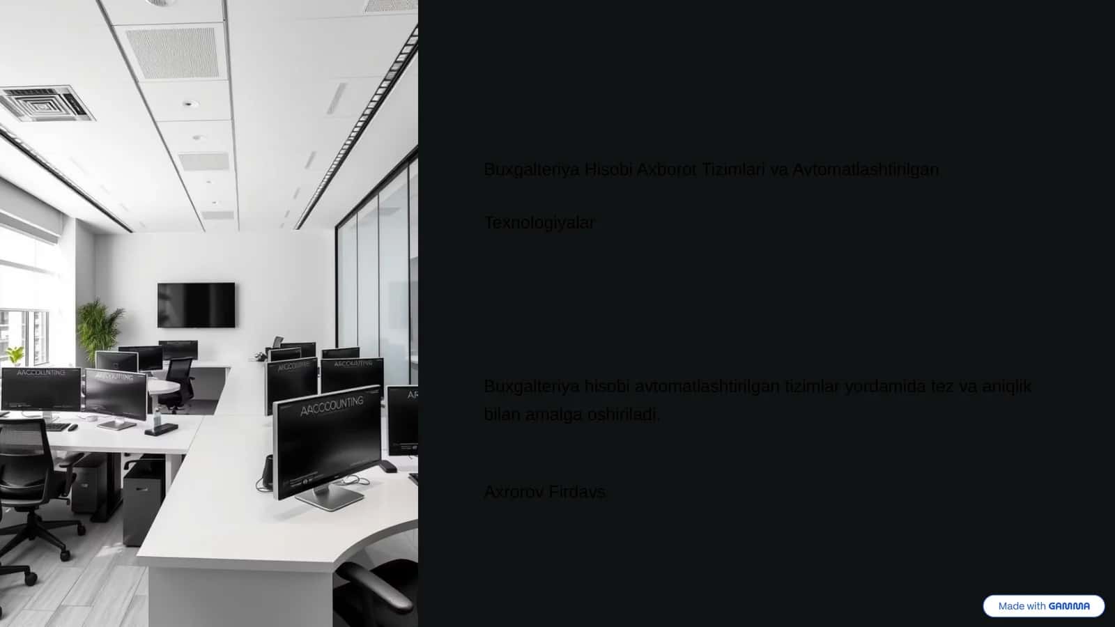 Buxgalteriya Hisobi Axborot Tizimlari va Avtomatlashtirilgan Texnologiyalar 1