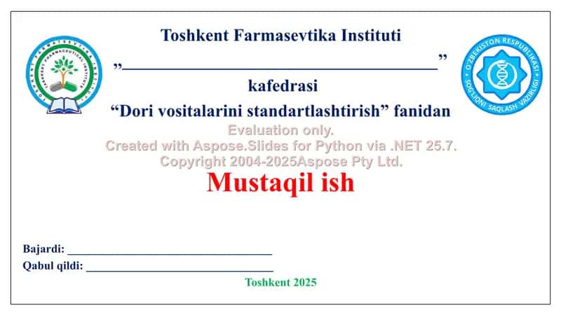 Ozuqa muhitlarini standartlashtirish. Taqdimot 11 bet. 1