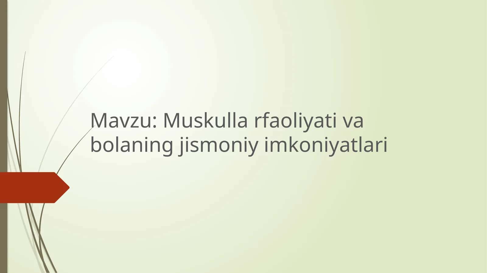 Muskullar faoliyati va bolaning jismoniy imkoniyatlari 1