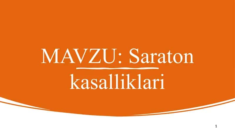 Saroton kasalliklari 1