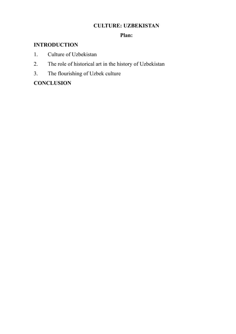 Culture of Uzbekistan 1