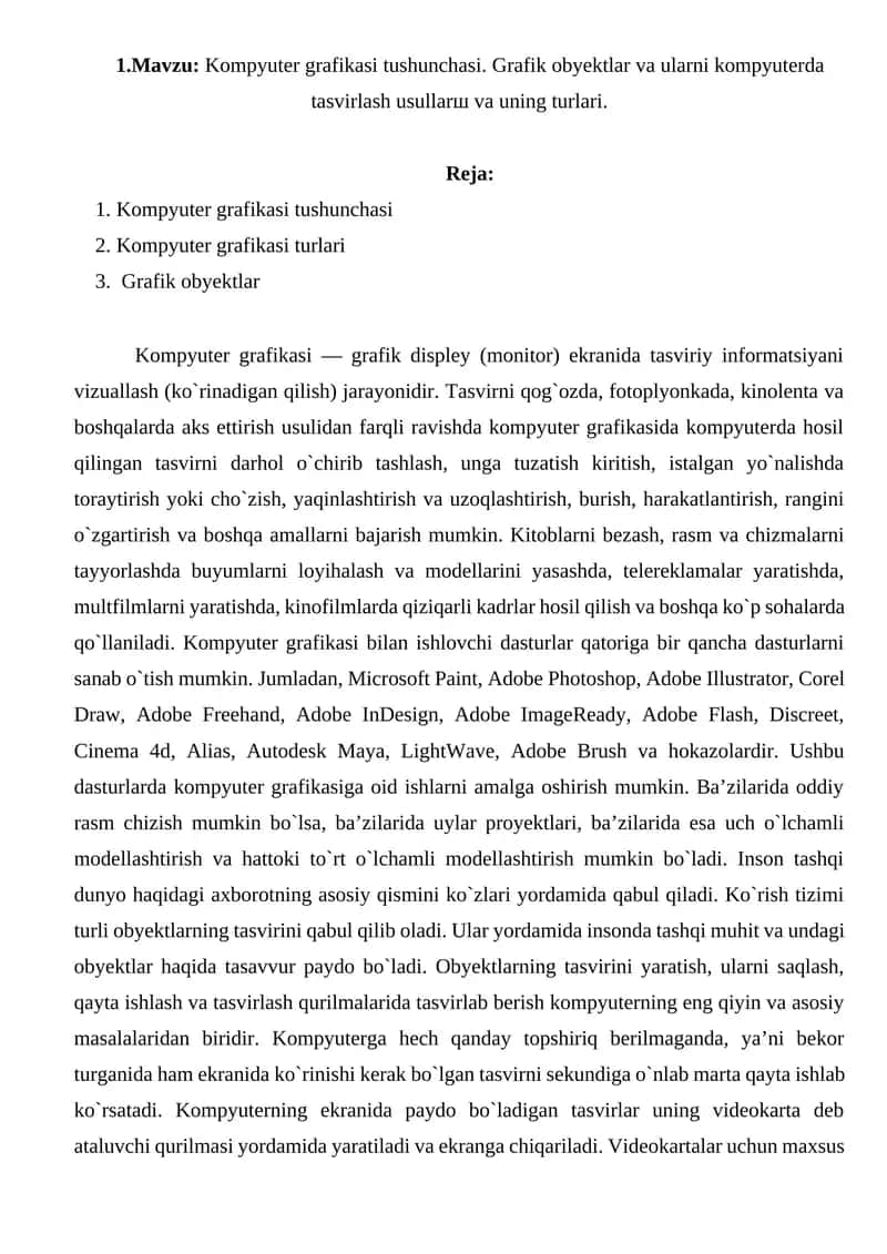 Informatika va axborot texnologiyalari fanidan Konsultatsiya 1