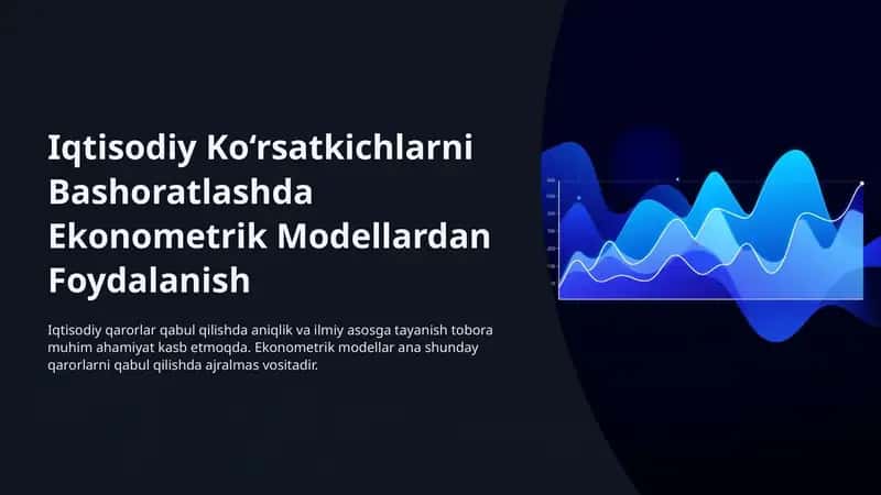 Ekonometrik Modellardan Foydalanish 1