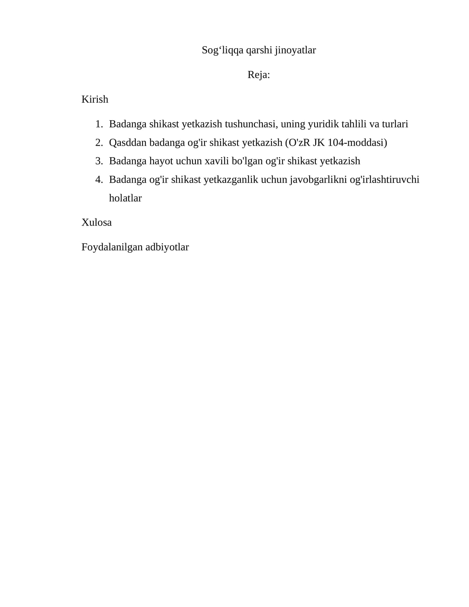 Sogʻliqqa qarshi jinoyatlar 1