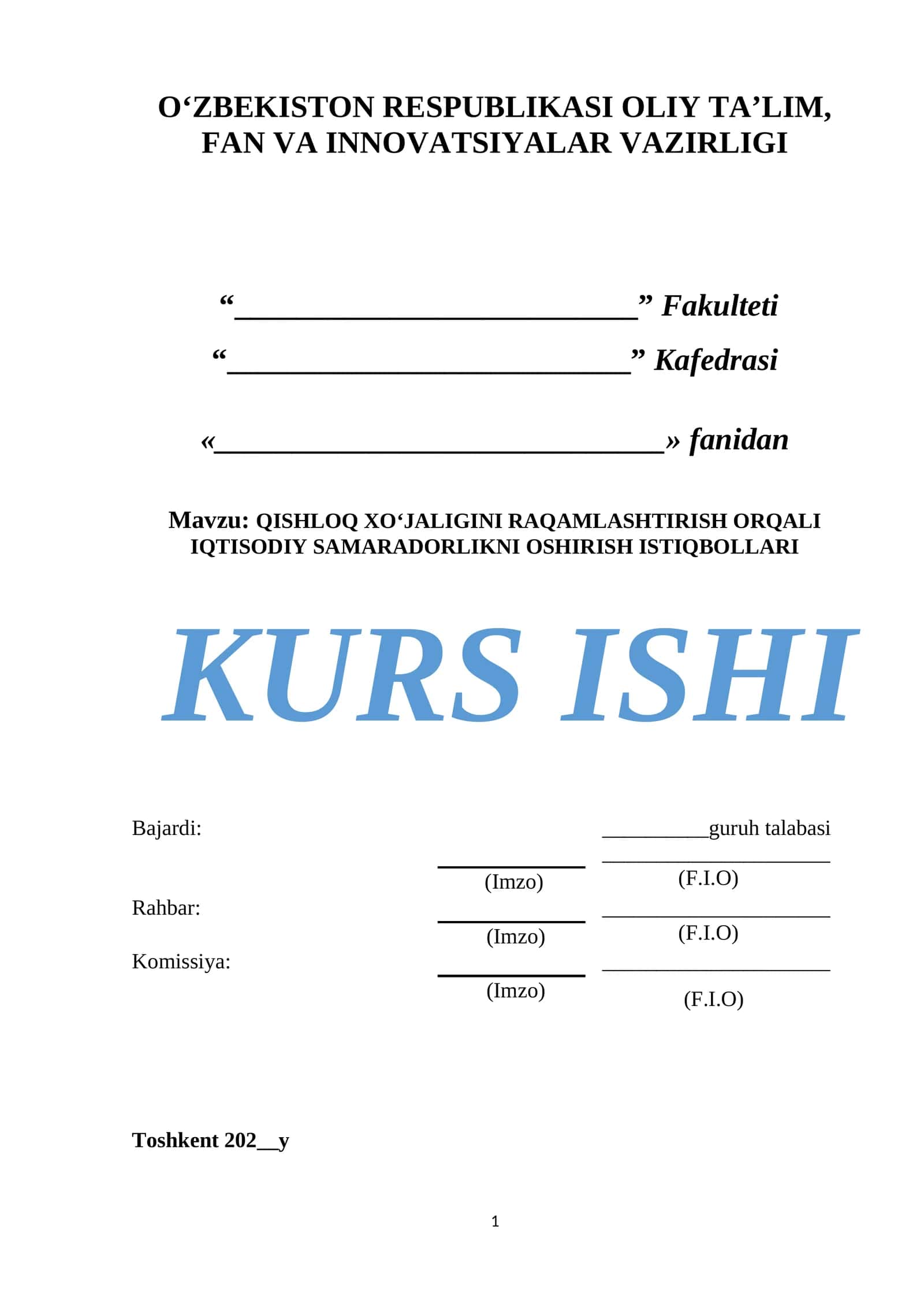 QISHLOQ XO‘JALIGINI RAQAMLASHTIRISH ORQALI IQTISODIY SAMARADORLIKNI OSHIRISH ISTIQBOLLARI 1