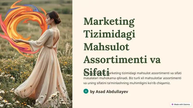 Marketing Tizimidagi Mahsulot Assortimenti va Sifati 1