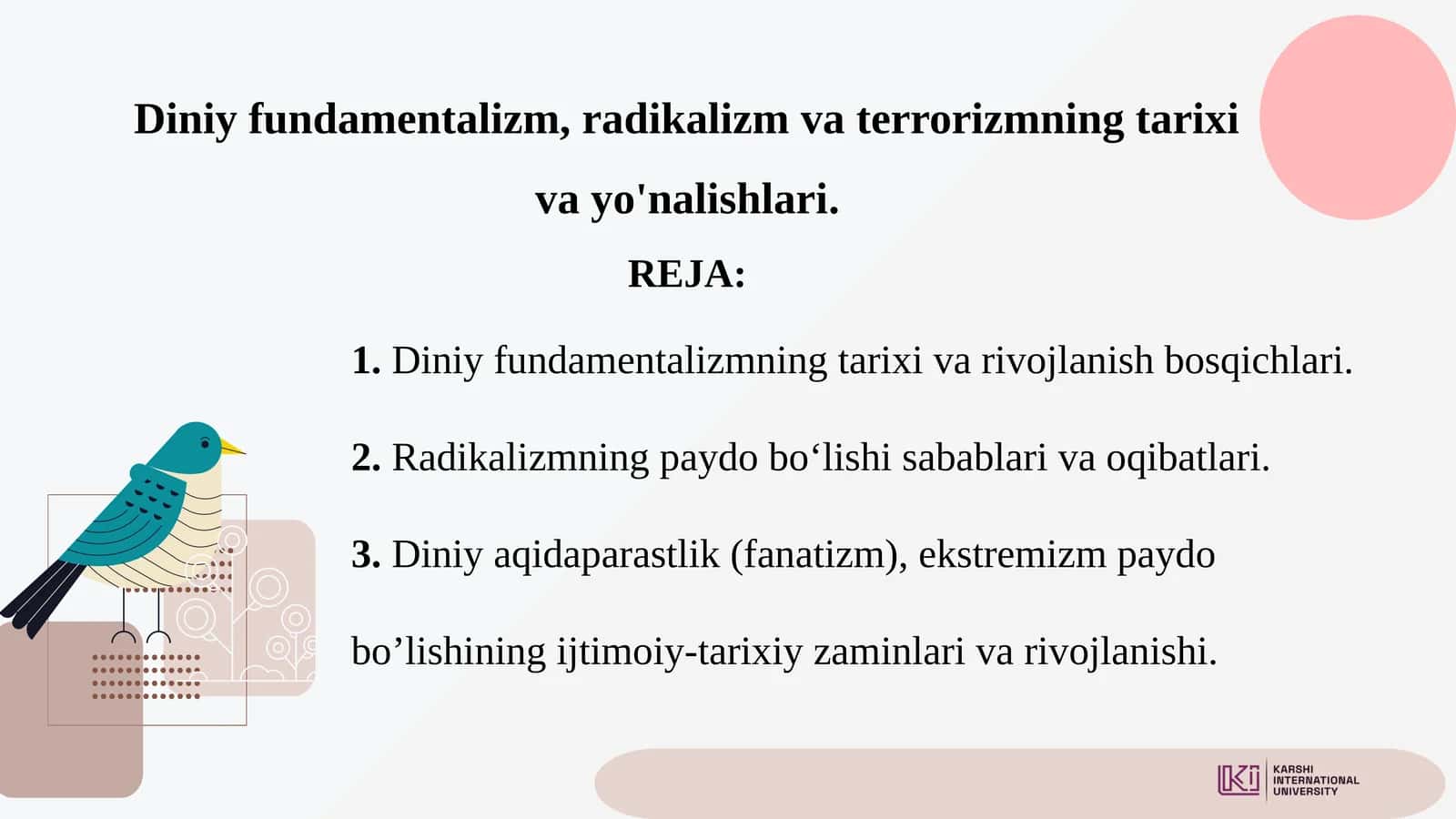 Diniy fundamentalizm, radikalizm va terrorizmning tarixi va yo'nalishlari 1