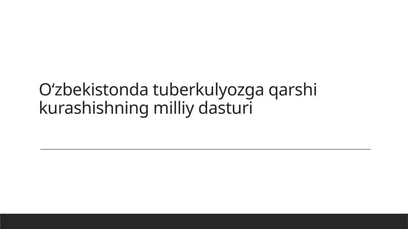 Tuberkulyozga qarshi kurashishning milliy dasturi 1