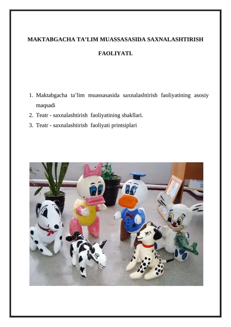 Teatr - saxnalashtirish faoliyati 1