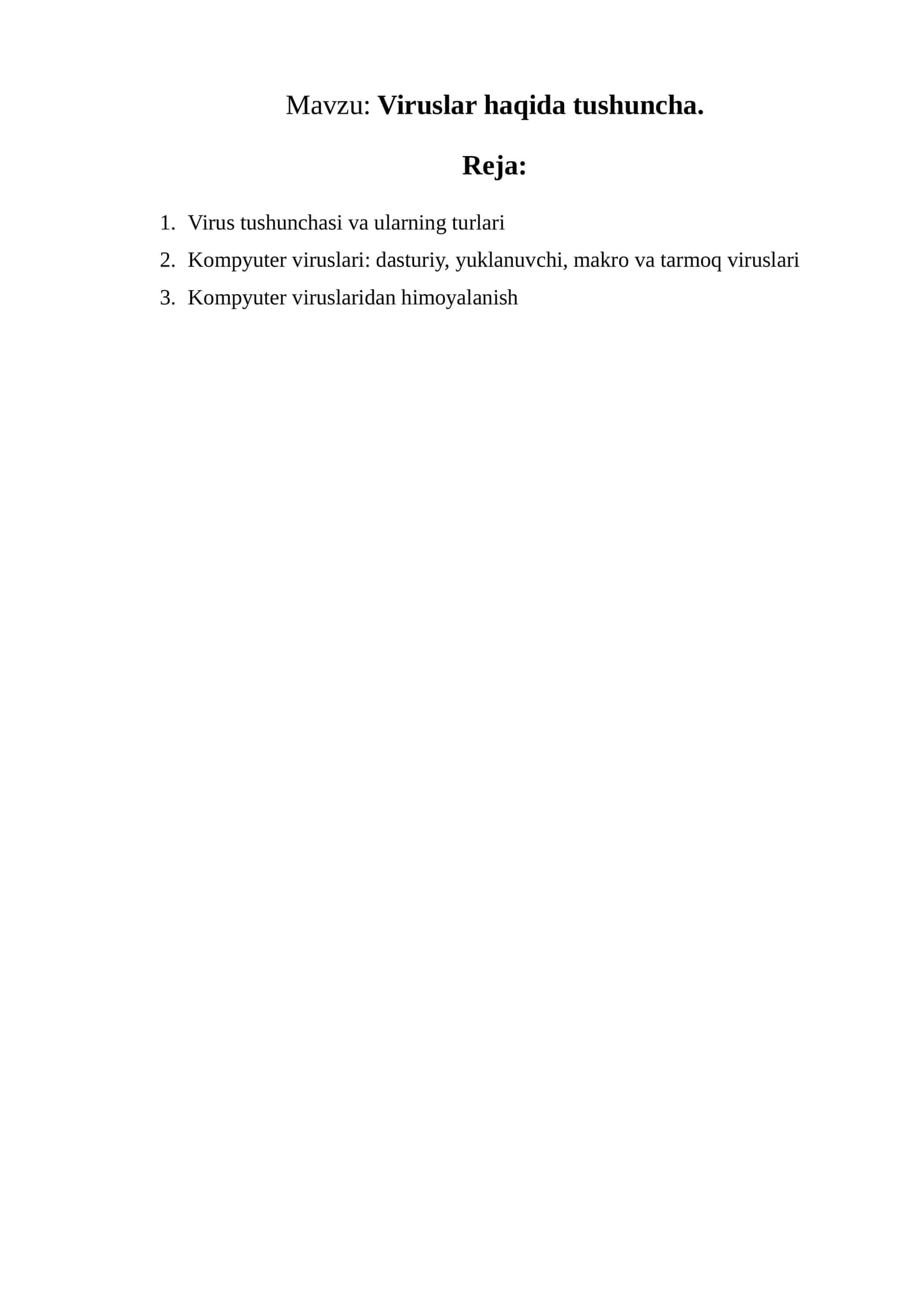 Viruslar haqida tushuncha 1
