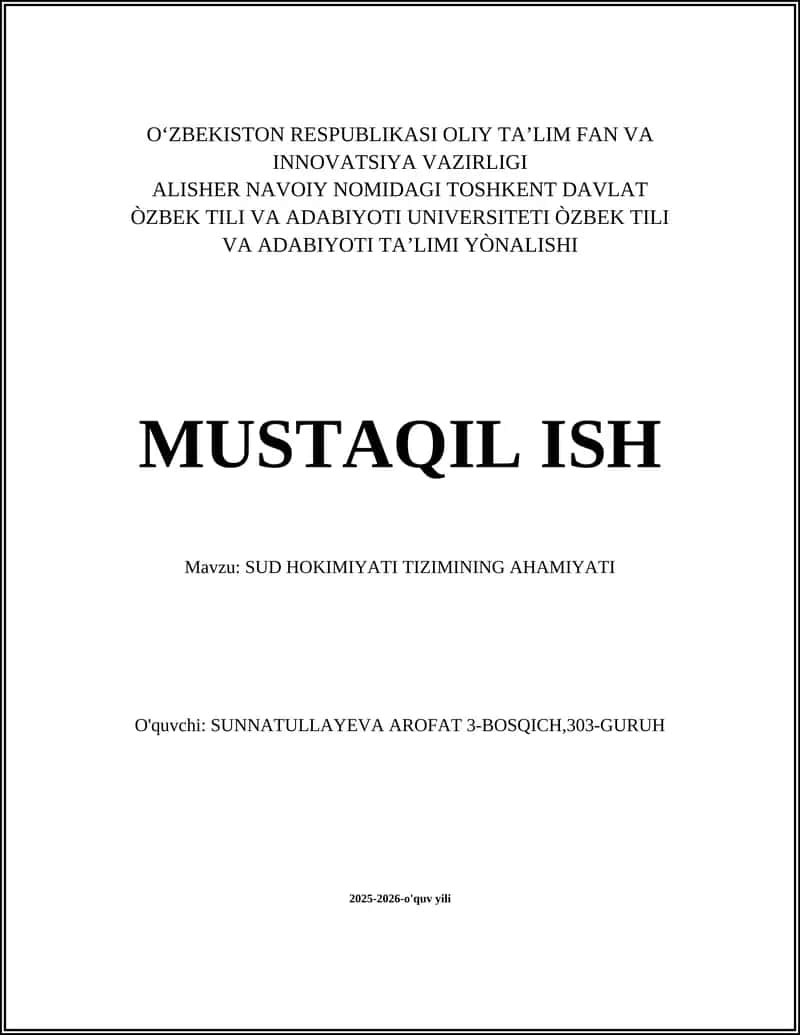 Sud hokimiyati tizimining ahamiyati 1
