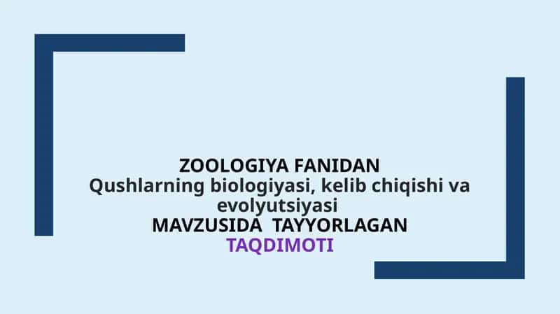 Qushlarning biologiyasi, kelib chiqishi va evolyutsiyasi 1