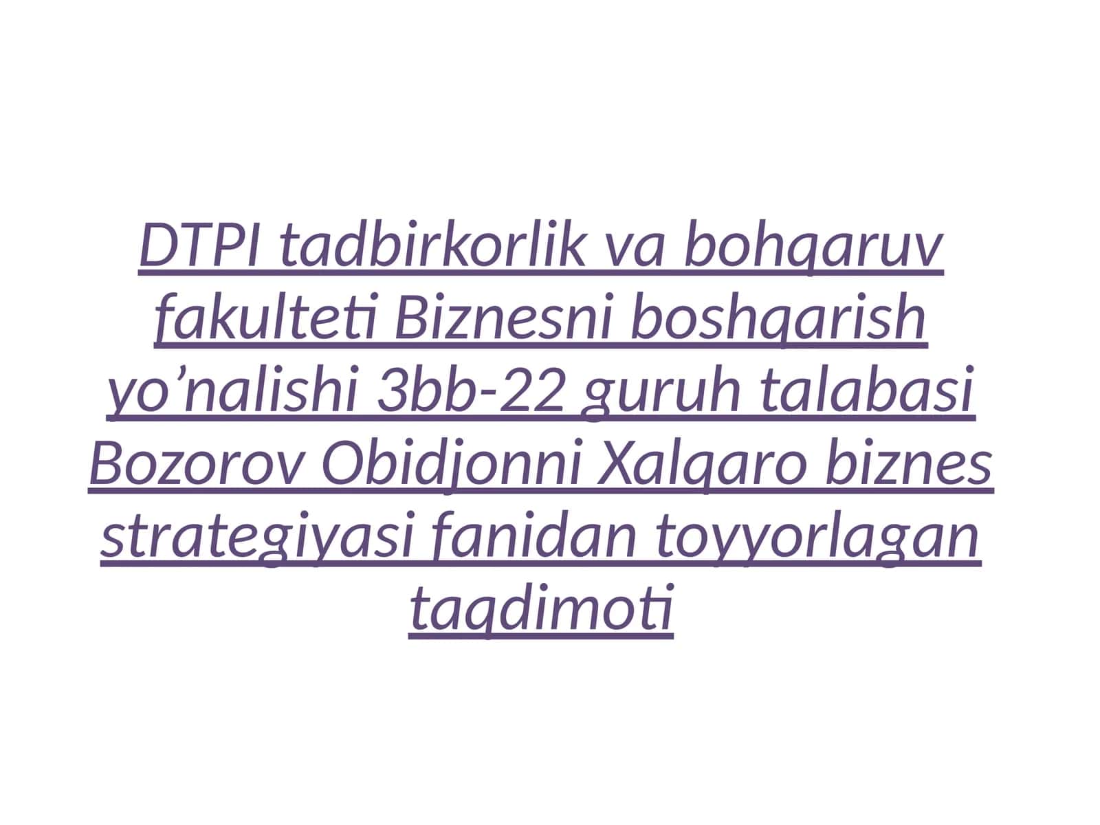 Xorijiy Vato'g'ridan To'g'ri Investitsiyalar 1
