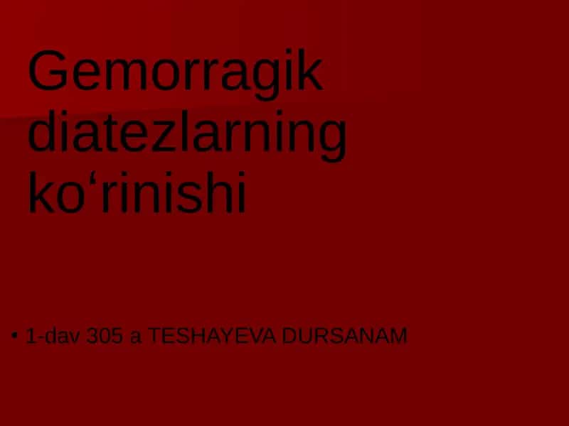 Gemorragik diatez 1